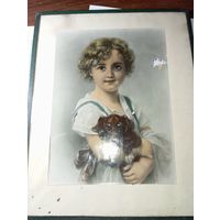 Портрет начала 20 века , Девочка с собакой .