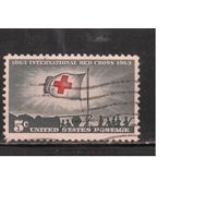 США-1963, (Мих.852) , гаш., Красный Крест (одиночка),