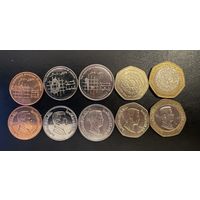 Иордания набор монет 1, 5, 10, 25, 50 пиастров UNC