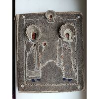 Икона "Святая Екатерина и Прасковья". Шитье.