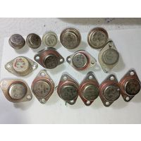 Транзисторы с содержанием Au , Ag . П214Б , П701 , КТ805А , КТ825 , КТ838А , КТ946Б , КТ848А  .