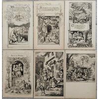 Иллюстрации к "Хлеб наш насущий". Людвиг Рихтер. 6 шт. Германия. Начало 20-го века.