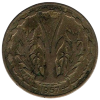 АВТОНОМНАЯ РЕСПУБЛИКА ТОГО. 10 ФРАНКОВ 1957. ФАУНА. АНТИЛОПА