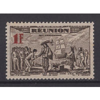 Французский Реюньон 1943 ** Авиапочта, 300-летие высадки французов на остров Бурбон, названный в честь Дома Бурбонов, марка из серии 1F
