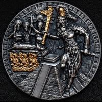 Ниуэ 5 долларов, 2020. Серебро999 2я в серии"Древние воины-Воин Майя-Холькан"
