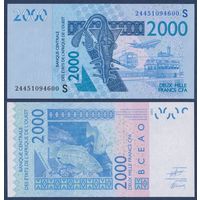 Западная Африка (S - Гвинея-Биссау), 2000 франков 2024 г, P-916S (гири для взвешивания золота, груперы), UNC