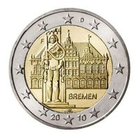 2 евро 2010 Германия F Бремен замок UNC