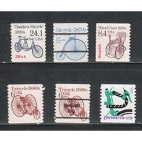 США-1982- , ** , Транспорт, Велосипеды, 6 марок