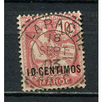Французская почта в Марокко - 1902 - Аллегория с надпечаткой 10 CENTIMOS - [Mi.12] - 1 марка. Гашеная.  (Лот 27HY)-TG3P47