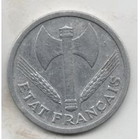 ФРАНЦУЗСКОЕ ГОСУДАРСТВО. 2 ФРАНКА 1943.
