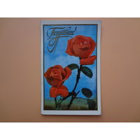 Поздравляем!  Розы.  1976 г.