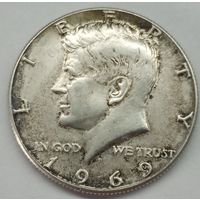 1/2 доллара США D 1969г серебро