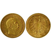20 марок 1873 г. Н. Людвиг III. Гессен. Германия. Золото. Редкие! КМ# 351.