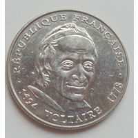Франция 5 франков 1994 год 300 лет Вольтер