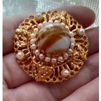 Винтажная брошь. Чехословакия.