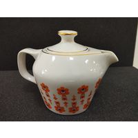 Чайник (кофейник фарфоровый) оранжевые Цветы. Холлохази, Венгрия
