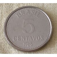 Бразилия. 5 сентаво 1986 года.