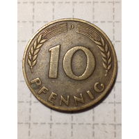 10 пфенниги ГДР  1950 D  год