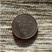 Werty71 Швеция 2 эре 1902