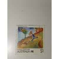 Австралия год 1988.  Спасательные и чрезвычайные службы Австралии, изображенные в виде мультфильма.