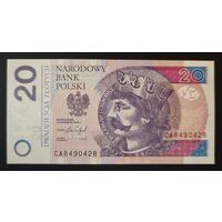 Польша 20 злотых 2016 года. Тип P-184. Состояние UNC