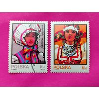 Польша. Народные костюмы. ( 2 марки ) 1983 года. 6-13.