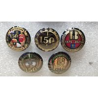 Значки Витебск Пивзавод 150 лет (5 штук)