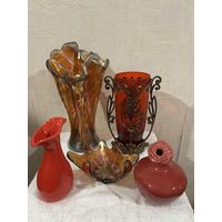 Вазы разноцветные стеклянные Подарки Коллекция