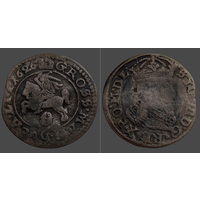 Речь Посполитая: Litva/ Литва и Польша, грош (м.д. Вильня)/ Grossus (Vilna) 1626 г., Rarity Level: R4 - Pahonia without shield/ Пагоня без щита, состояние VF, Жигимонт III/ Sigismund III