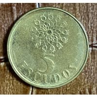 Монета 5 эскудо 1989 год. Португалия