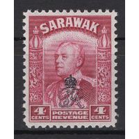 Саравак 1947** 4 cents надпечатка "Королевский Вензель"