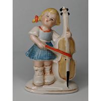 Статуэтка Девочка виолончель контрабас  фарфор Графенталь Германия. С Рубля