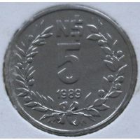 Уругвай 5 песо 1989 год