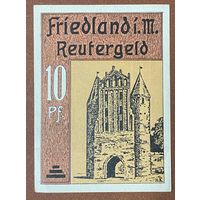 Нотгельд 10 пфеннигов 1922 год. Фридланд-ин-Мекленбург . Веймарская республика