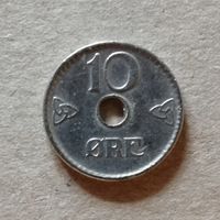 Норвегия 10 эре, 1949 год,  KM# 383 ю