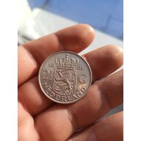 2 1/2 гульдена 1961г Нидерланды серебро 720 пробы