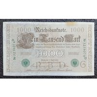 1000 марок Германия 1910 г. (зелёная печать)