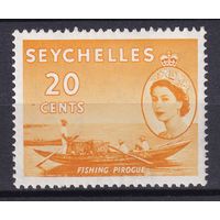 110.BrKSe. Великобритания. Колонии. Сейшельские острова. Елизавета II. Местные мотивы. 20C. 1954 г. Mi.#177. MNH.