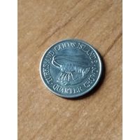 20. Распродажа! Теркс и Кайкос 25 центов 1981 г. Нечастая! UNC!