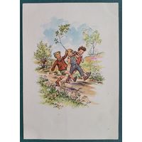 Открытка ГДР. Прогулка. 1950-60-е. Подписана.