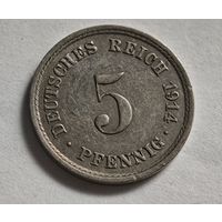 1914 год Германия 5 пфеннигов