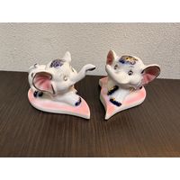 Коллекционные винтажные фарфоровые статуэтки слоников.