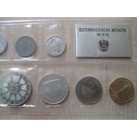 Полный пруф-сет монет Австрии 1973 года, включая серебрянные