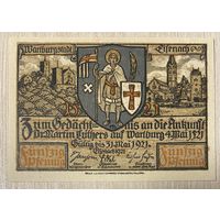 Нотгельд  50 пфеннигов 1921 год. Айфенах Веймарская республика