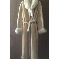 Шуба стриженный бобер , мех воротника лиса