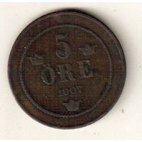 Швеция 5 эре 1907