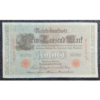 1000 марок Германия 1910 г. литера К (красная печать)