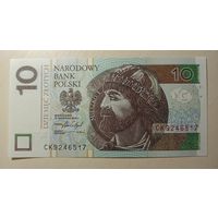Торг! Польша. 10 злотых 2016 года, серия CK. UNC
