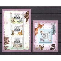 Гвинея 2013 Фауна домашние кошки - 1 лист + 1 блок MNH**