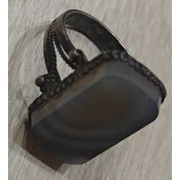 Колечко СССР с камнем. 875пр. ОМС. 55